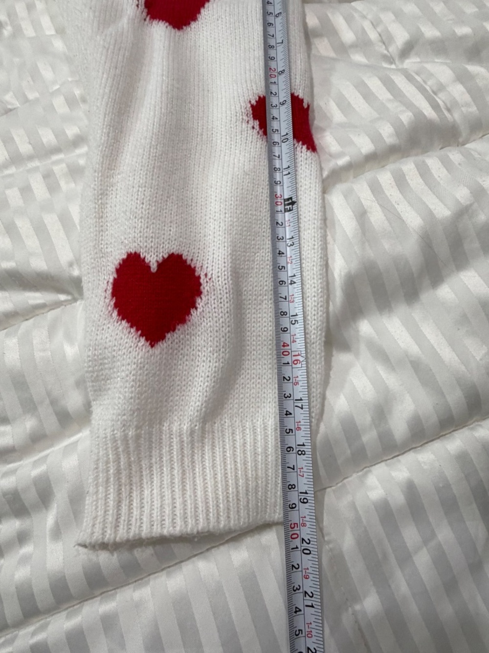 White Knit Heart Pattern Sweater - Picture 2 of 3